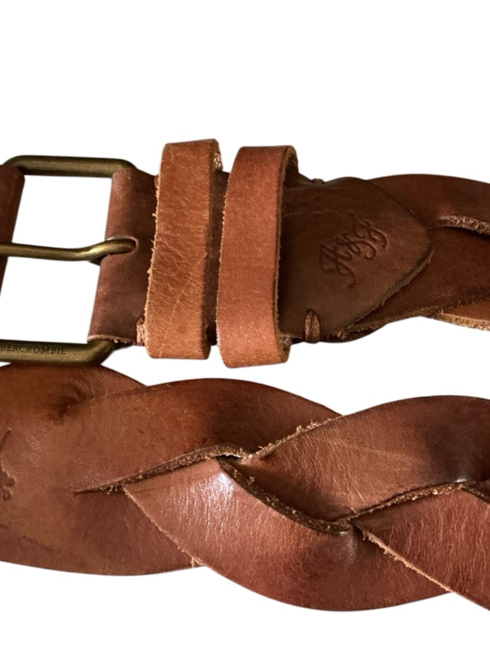 Vintage Abercrombie & fitch braided leather tan leather bohemian western belt
